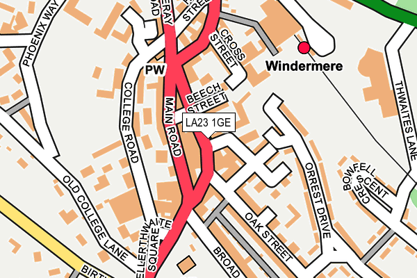 LA23 1GE map - OS OpenMap – Local (Ordnance Survey)