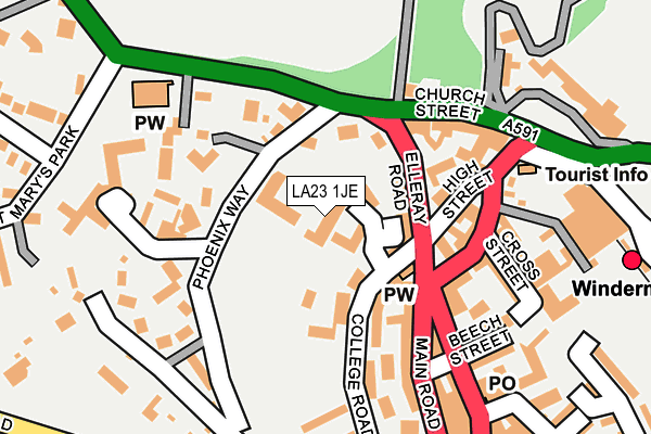 LA23 1JE map - OS OpenMap – Local (Ordnance Survey)