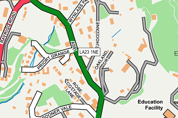 LA23 1NE map - OS OpenMap – Local (Ordnance Survey)