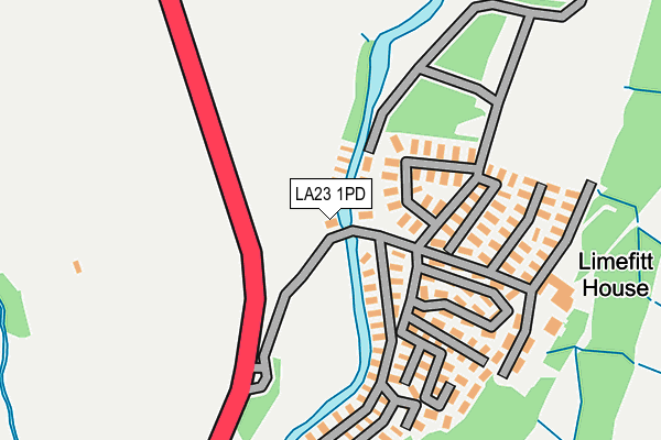 LA23 1PD map - OS OpenMap – Local (Ordnance Survey)