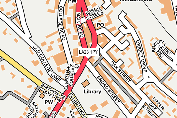 LA23 1PY map - OS OpenMap – Local (Ordnance Survey)