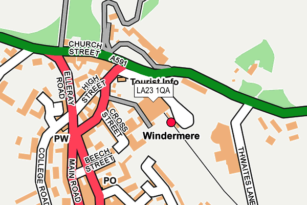 LA23 1QA map - OS OpenMap – Local (Ordnance Survey)
