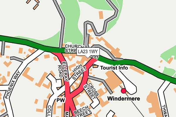 LA23 1WY map - OS OpenMap – Local (Ordnance Survey)