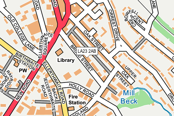LA23 2AB map - OS OpenMap – Local (Ordnance Survey)