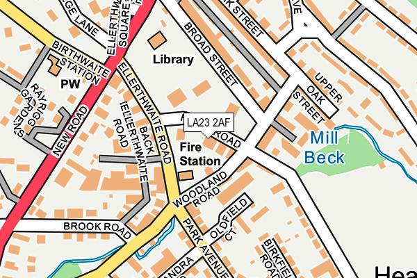 LA23 2AF map - OS OpenMap – Local (Ordnance Survey)