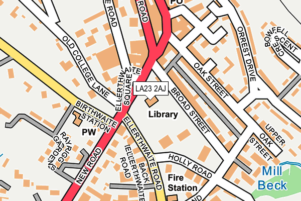 LA23 2AJ map - OS OpenMap – Local (Ordnance Survey)