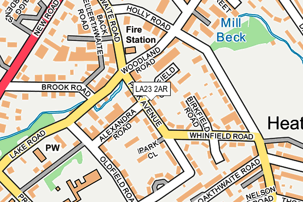 LA23 2AR map - OS OpenMap – Local (Ordnance Survey)