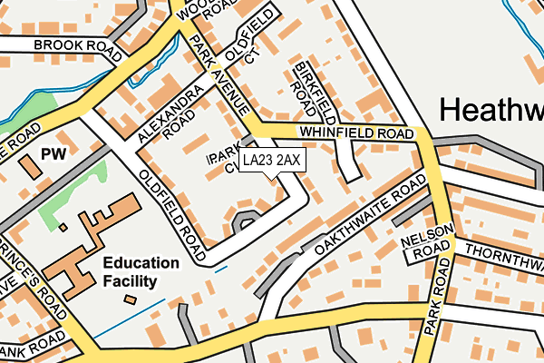 LA23 2AX map - OS OpenMap – Local (Ordnance Survey)