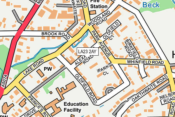 LA23 2AY map - OS OpenMap – Local (Ordnance Survey)