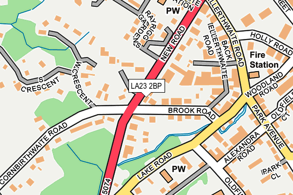 LA23 2BP map - OS OpenMap – Local (Ordnance Survey)