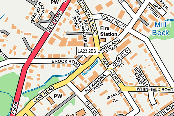 LA23 2BS map - OS OpenMap – Local (Ordnance Survey)