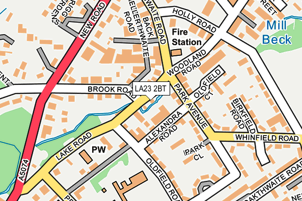 LA23 2BT map - OS OpenMap – Local (Ordnance Survey)
