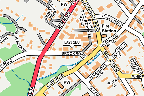 LA23 2BU map - OS OpenMap – Local (Ordnance Survey)