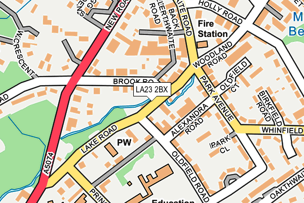 LA23 2BX map - OS OpenMap – Local (Ordnance Survey)
