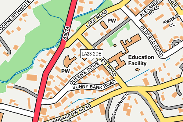 LA23 2DE map - OS OpenMap – Local (Ordnance Survey)