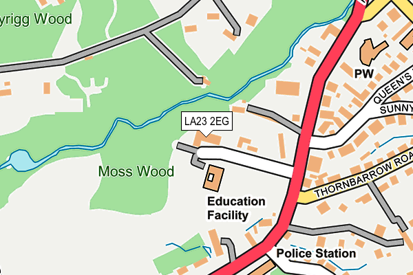 LA23 2EG map - OS OpenMap – Local (Ordnance Survey)