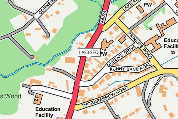 LA23 2EQ map - OS OpenMap – Local (Ordnance Survey)