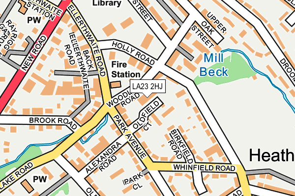 LA23 2HJ map - OS OpenMap – Local (Ordnance Survey)