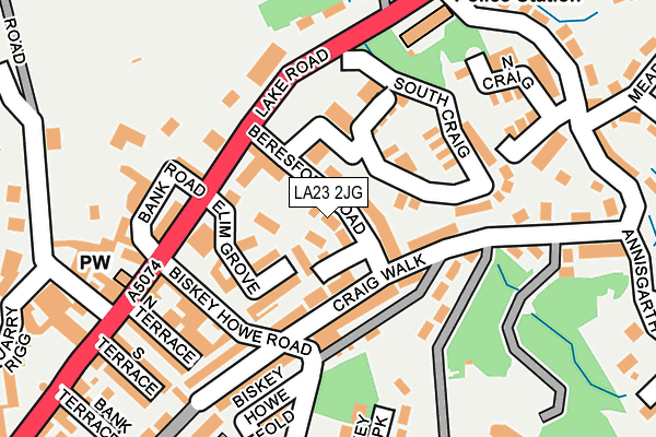 LA23 2JG map - OS OpenMap – Local (Ordnance Survey)