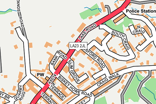 LA23 2JL map - OS OpenMap – Local (Ordnance Survey)