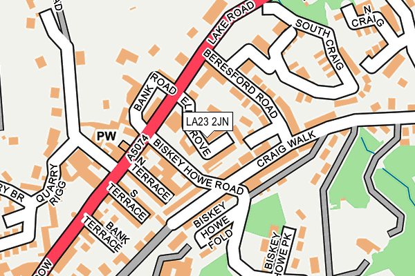 LA23 2JN map - OS OpenMap – Local (Ordnance Survey)