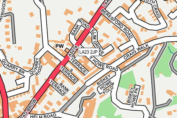 LA23 2JP map - OS OpenMap – Local (Ordnance Survey)