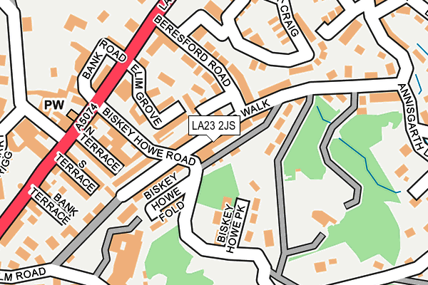 LA23 2JS map - OS OpenMap – Local (Ordnance Survey)