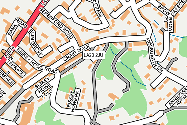 LA23 2JU map - OS OpenMap – Local (Ordnance Survey)