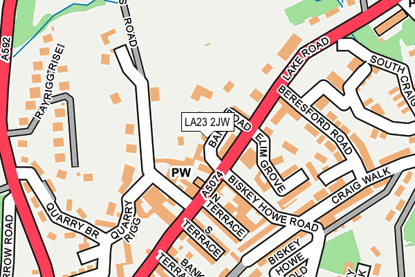 LA23 2JW map - OS OpenMap – Local (Ordnance Survey)