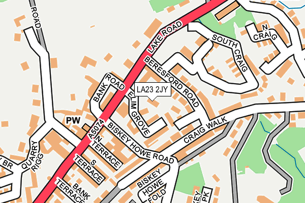 LA23 2JY map - OS OpenMap – Local (Ordnance Survey)