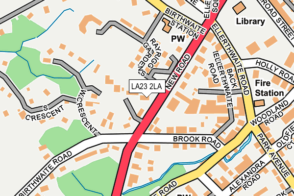 LA23 2LA map - OS OpenMap – Local (Ordnance Survey)