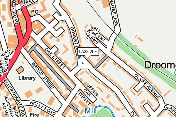 LA23 2LF map - OS OpenMap – Local (Ordnance Survey)