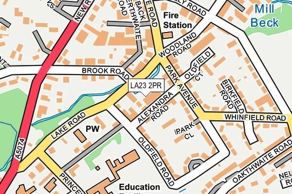 LA23 2PR map - OS OpenMap – Local (Ordnance Survey)