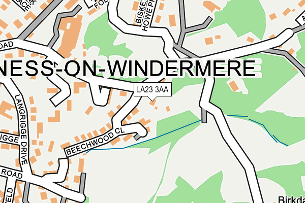 LA23 3AA map - OS OpenMap – Local (Ordnance Survey)