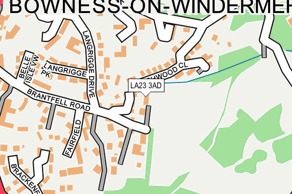 LA23 3AD map - OS OpenMap – Local (Ordnance Survey)