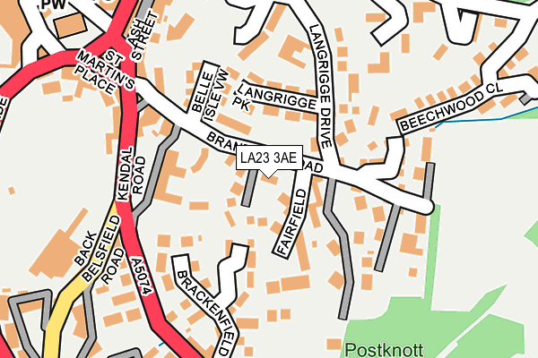 LA23 3AE map - OS OpenMap – Local (Ordnance Survey)