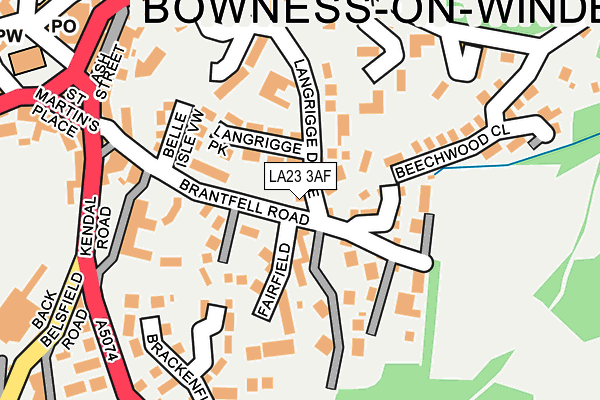 LA23 3AF map - OS OpenMap – Local (Ordnance Survey)