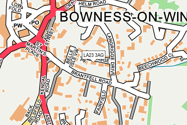LA23 3AG map - OS OpenMap – Local (Ordnance Survey)
