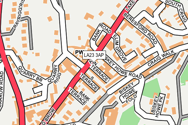 LA23 3AP map - OS OpenMap – Local (Ordnance Survey)