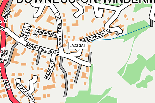 LA23 3AT map - OS OpenMap – Local (Ordnance Survey)