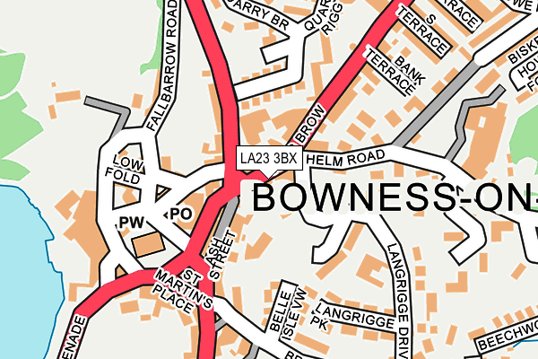 LA23 3BX map - OS OpenMap – Local (Ordnance Survey)