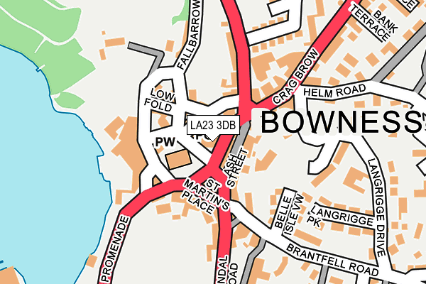 LA23 3DB map - OS OpenMap – Local (Ordnance Survey)