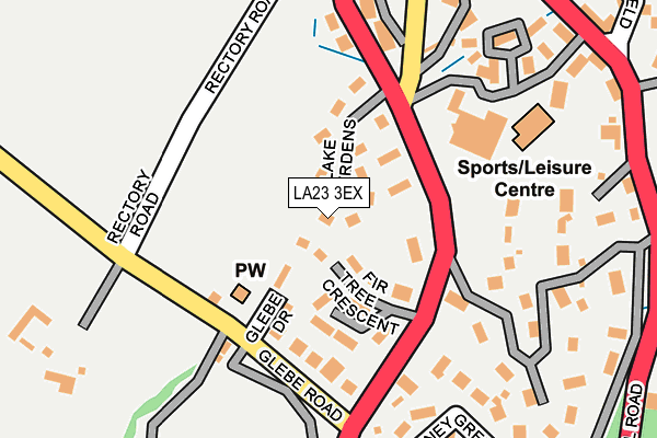 LA23 3EX map - OS OpenMap – Local (Ordnance Survey)