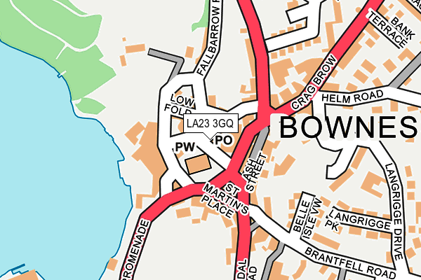 LA23 3GQ map - OS OpenMap – Local (Ordnance Survey)
