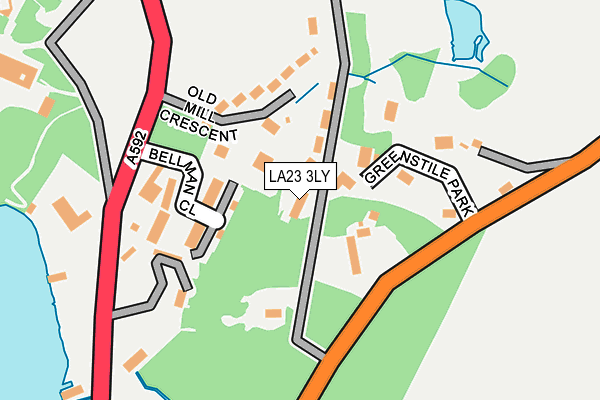 LA23 3LY map - OS OpenMap – Local (Ordnance Survey)