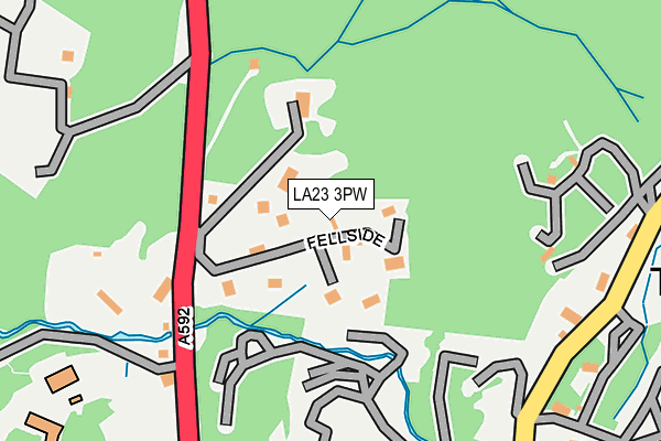 LA23 3PW map - OS OpenMap – Local (Ordnance Survey)