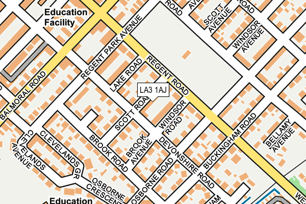 LA3 1AJ map - OS OpenMap – Local (Ordnance Survey)