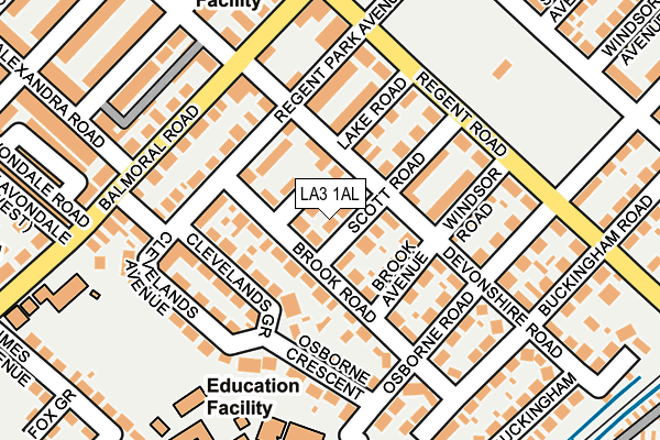 LA3 1AL map - OS OpenMap – Local (Ordnance Survey)
