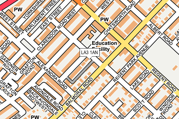 LA3 1AN map - OS OpenMap – Local (Ordnance Survey)