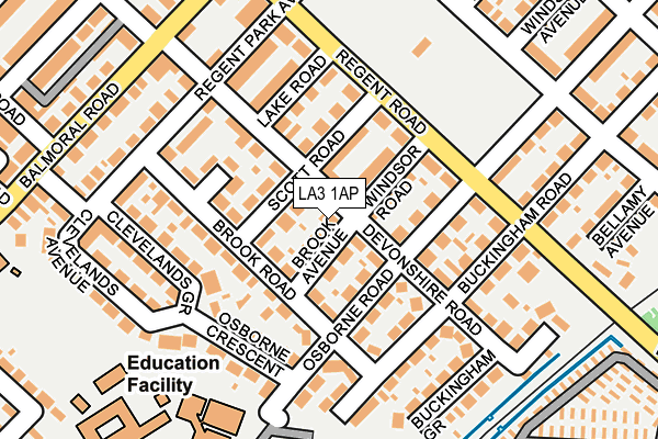 LA3 1AP map - OS OpenMap – Local (Ordnance Survey)